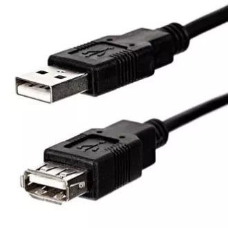 Cablu prelungitor USB Logo Economy (2.0), USB A tată - USB A mamă, 1,8 m, negru