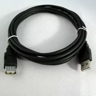 Cablu prelungitor USB Logo Economy (2.0), USB A tată - USB A mamă, 1,8 m, negru
