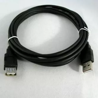 Cablu prelungitor USB Logo Economy (2.0), USB A tată - USB A mamă, 3m, negru