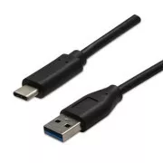 Cablu USB (3.2 gen 2), USB A tată - USB C tată, 1m, 10 Gb/s, 5V/3A, negru