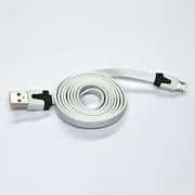 Cablu USB (2.0), USB A tată - microUSB tată, 1m, plat, alb