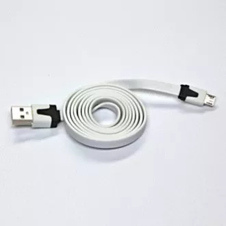 Logo USB cablu (2.0), USB A tată - microUSB tată, 1m, plat, alb, blister, RETAIL