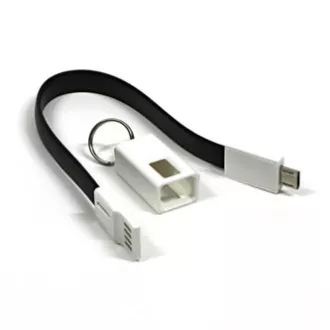 Cablu USB (2.0), USB A tată - microUSB tată, 49160, 0,2 m, negru, breloc, REDUCERE