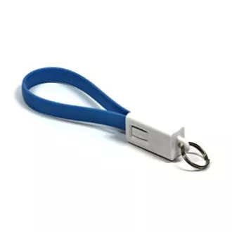 Cablu USB (2.0), USB A tată - microUSB tată, 0,2 m, albastru, breloc, RETAIL