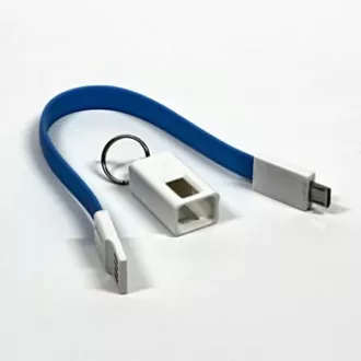 Cablu USB (2.0), USB A tată - microUSB tată, 0,2 m, albastru, breloc, RETAIL