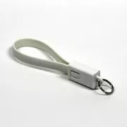 Cablu USB (2.0), USB A tată - microUSB tată, 0,2 m, alb, breloc, RETAIL