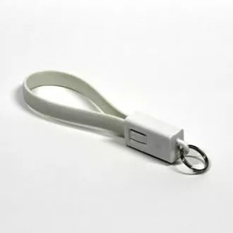 Cablu USB (2.0), USB A tată - microUSB tată, 0,2 m, alb, breloc, RETAIL