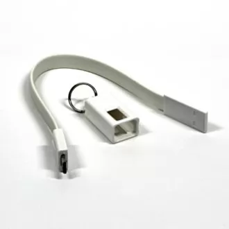 Cablu USB (2.0), USB A tată - microUSB tată, 0,2 m, alb, breloc, RETAIL