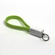 Cablu USB cu logo (2.0), USB A tată - microUSB tată, 0,2 m, verde deschis, blister, breloc