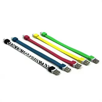 Cablu USB (2.0), USB A tată - microUSB tată, 0,25 m, galben, brățară, PREVÂNZARE