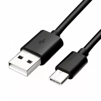 Cablu USB cu logo (2.0), USB A tată - USB C tată, 1m, negru, blister, RETAIL
