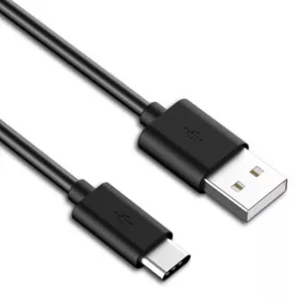 Cablu USB cu logo (2.0), USB A tată - USB C tată, 1m, negru, blister, RETAIL