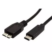 Cablu USB (3.0), USB C tată - USB micro B tată, 0,5 m, rotund, negru, pungă de plastic
