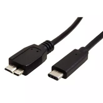 Cablu USB (3.0), USB C tată - USB micro B tată, 1m, rotund, negru, pungă de plastic, LIVRARE