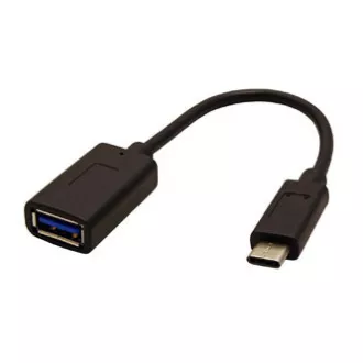 Reducere USB (3.0), USB C tată - USB A mamă, 0,15 m, rotund, negru, pungă de plastic, cablu OTG