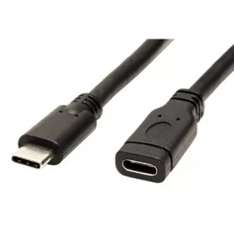 Cablu prelungitor USB (3.1), USB C tată - USB C mamă, 1m, negru, pungă de plastic
