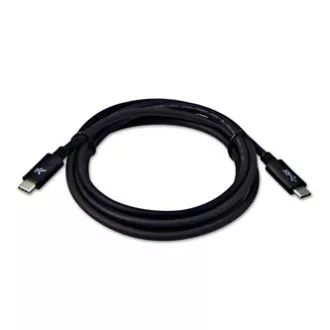 Cablu USB cu logo (3.2 gen 1), USB C tată - USB C tată, 1m, 5 Gb/s, 5V/3A, negru, blister, ALIMENTARE
