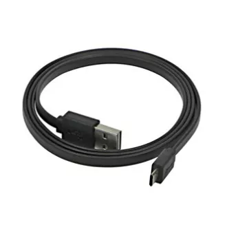 Cablu USB (2.0), USB A tată reversibil - microUSB tată reversibil, 0,3 m, plat, negru, față-verso