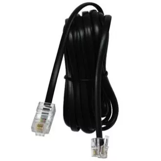 Cablu telefonic 4 fire, RJ11 tată - RJ45 tată, 3 m, plat, negru, pentru modem ADSL, economic