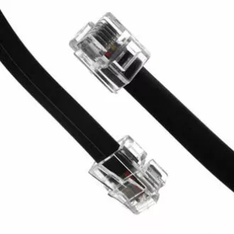 Cablu telefonic 4 fire, RJ11 tată - RJ11 tată, 6 m, negru, pentru modem ADSL, economic