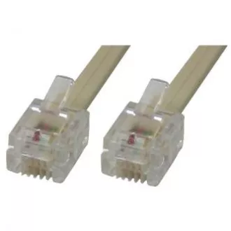 Cablu telefonic 4 fire, RJ11 tată - RJ11 tată, 10 m, negru, pentru modem ADSL, economic