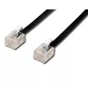 Cablu telefonic 4 fire, RJ11 tată - RJ11 tată, 15 m, negru, pentru modem ADSL, economic