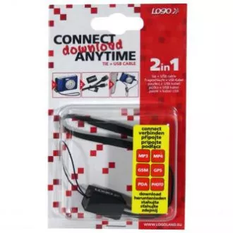 Cablu USB cu logo (2.0), USB A tată - miniUSB tată, 0,3 m, negru, curea pentru cameră, ÎN VÂNZARE