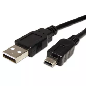 Cablu USB Logo (2.0), USB A tată - miniUSB tată, 1m, negru, blister
