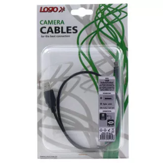 Cablu USB Logo (2.0), USB A tată - miniUSB tată, 1m, negru, blister