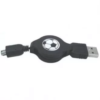 Cablu USB cu logo (1.1), USB A tată - 4 pini tată, 0,7 m, spiralat, negru, HIROSE