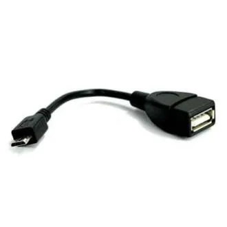 Cablu USB cu logo (2.0), microUSB mascul - USB A mamă, 0.15m, OTG, negru, LA REDUCERE