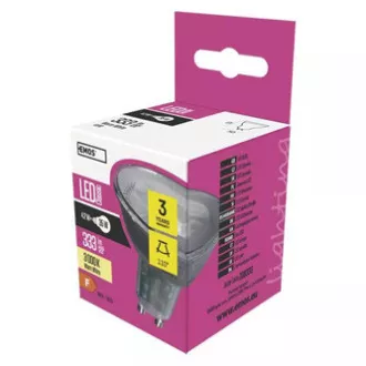 Bec LED EMOS Lighting GU10, 220-240V, 3W, 345lm, 3000k, alb cald, 30000h, Classic MR16 52x50x50mm