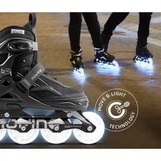 Patine cu rotile Movino Cruzer B3 LED - negre