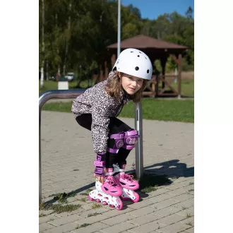 Patine cu rotile 4in1 Enero KIDS - roz-alb