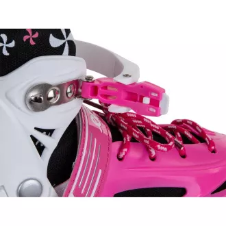 Patine cu rotile 4in1 Enero KIDS - roz-alb