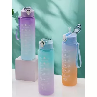 Sticlă sport cu inscripție motivațională 1l