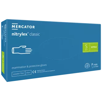 NITRYLEX CLASSIC - Mănuși de nitril (fără pudră) albastre, nesterile - 100 buc.