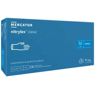 NITRYLEX CLASSIC - Mănuși de nitril (fără pudră) albastre, nesterile - 100 buc.