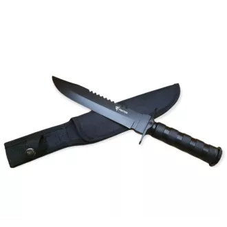 Cuțit tactic MILITARY FINKA SURVIVAL 35 cm negru/argintiu