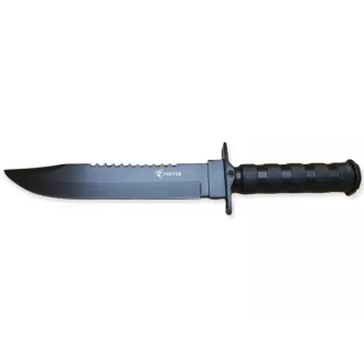 Cuțit tactic MILITARY FINKA SURVIVAL 35 cm negru/argintiu
