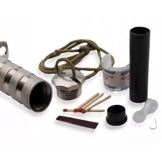 Cuțit tactic MILITARY FINKA SURVIVAL 35 cm negru/argintiu
