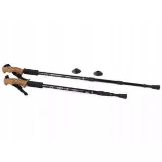 Bețe de trekking pentru nordic walking cu mâner ergonomic din plută, 135 cm, 2 buc.