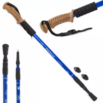 Bețe de trekking pentru nordic walking cu mâner ergonomic din plută, 135 cm, 2 buc.