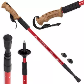 Bețe de trekking pentru nordic walking cu mâner ergonomic din plută, 135 cm, 2 buc.