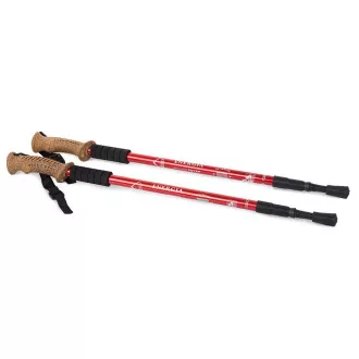 Bețe de trekking pentru nordic walking cu mâner ergonomic din plută, 135 cm, 2 buc.