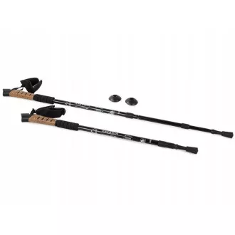 Bețe de trekking pentru mers nordic cu mâner din plută, 135 cm, 2 buc.