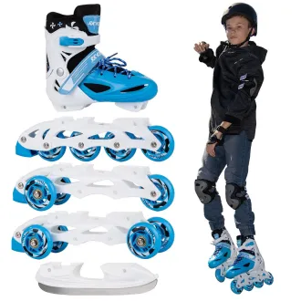 Patine cu rotile 4in1 Enero KIDS - albastru-alb