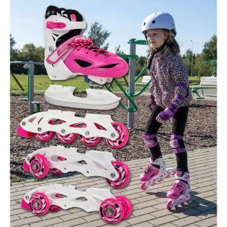 Patine cu rotile 4in1 Enero KIDS - roz-alb Patine cu rotile 4in1 Enero KIDS - roz-alb