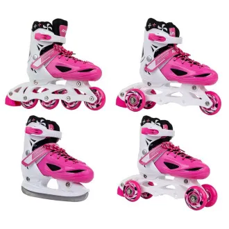 Patine cu rotile 4in1 Enero KIDS - roz-alb Patine cu rotile 4in1 Enero KIDS - roz-alb