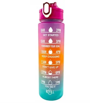 Sticlă sport motivațională 3 în 1, 2000 ml + 900 ml + 300 ml